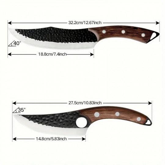 Pack 2 cuchillos cocina acero inoxidable