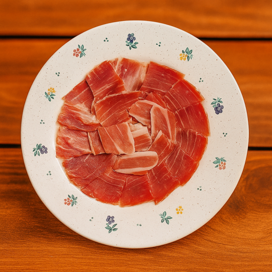 Jamón Ibérico de Cebo 50% Raza Ibérica Loncheado a Cuchillo 100 g – Sabor Tradicional de Extremadura