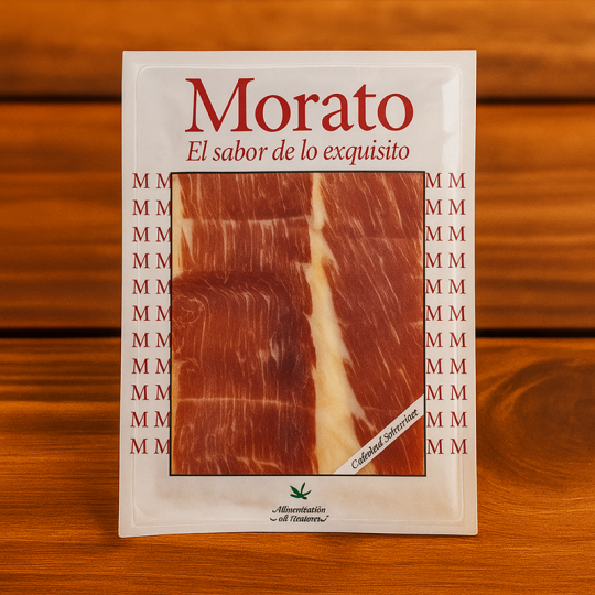 Jamón Ibérico de Cebo 50% Raza Ibérica Loncheado a Cuchillo 100 g – Sabor Tradicional de Extremadura