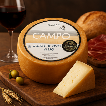 Queso Campo Oro Curado Viejo – Puro de Oveja, Galardonado Internacionalmente
