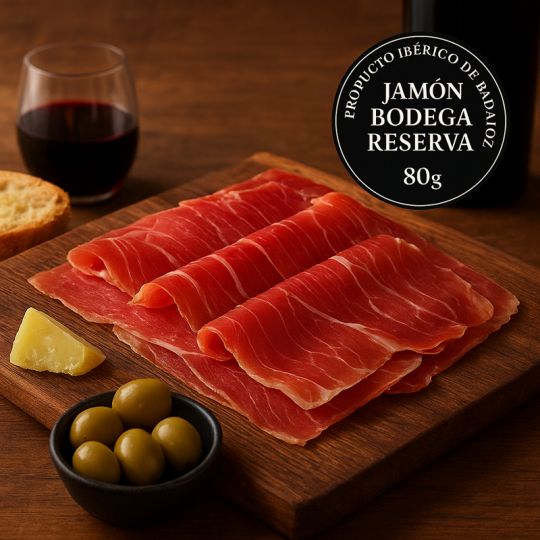 Jamón Bodega Reserva Loncheado Premium – 80g de Calidad Gourmet